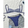 image:imageMakeMeChic Womens Micro Tanning Bikini Sets Cheetah Gingham Sexy Tiny Bathing Suit SwimsuitPolka Dots Blue