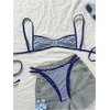 image:imageMakeMeChic Womens Micro Tanning Bikini Sets Cheetah Gingham Sexy Tiny Bathing Suit SwimsuitPolka Dots Blue