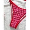 image:imageMakeMeChic Womens Micro Tanning Bikini Sets Cheetah Gingham Sexy Tiny Bathing Suit SwimsuitRed