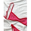 image:imageMakeMeChic Womens Micro Tanning Bikini Sets Cheetah Gingham Sexy Tiny Bathing Suit SwimsuitRed