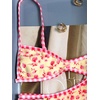image:imageMakeMeChic Womens Micro Tanning Bikini Sets Cheetah Gingham Sexy Tiny Bathing Suit SwimsuitYellow Floral