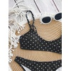 image:imageMakeMeChic Womens Polka Dots Thong Bikini Sets High Cut Micro Sexy Bathing Suit SwimsuitBlack