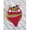 image:imageMakeMeChic Womens Polka Dots Thong Bikini Sets High Cut Micro Sexy Bathing Suit SwimsuitBright Red
