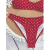 image:imageMakeMeChic Womens Polka Dots Thong Bikini Sets High Cut Micro Sexy Bathing Suit SwimsuitBright Red