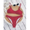 image:imageMakeMeChic Womens Polka Dots Thong Bikini Sets High Cut Micro Sexy Bathing Suit SwimsuitBright Red