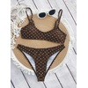image:imageMakeMeChic Womens Polka Dots Thong Bikini Sets High Cut Micro Sexy Bathing Suit SwimsuitBrown