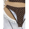 image:imageMakeMeChic Womens Polka Dots Thong Bikini Sets High Cut Micro Sexy Bathing Suit SwimsuitBrown