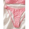 image:imageMakeMeChic Womens Polka Dots Thong Bikini Sets High Cut Micro Sexy Bathing Suit SwimsuitPink