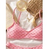 image:imageMakeMeChic Womens Polka Dots Thong Bikini Sets High Cut Micro Sexy Bathing Suit SwimsuitPink