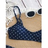 image:imageMakeMeChic Womens Polka Dots Thong Bikini Sets High Cut Micro Sexy Bathing Suit SwimsuitPolka Dots Dark Blue