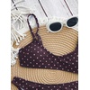 image:imageMakeMeChic Womens Polka Dots Thong Bikini Sets High Cut Micro Sexy Bathing Suit SwimsuitPurple Pink