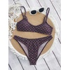 image:imageMakeMeChic Womens Polka Dots Thong Bikini Sets High Cut Micro Sexy Bathing Suit SwimsuitPurple Pink