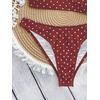 image:imageMakeMeChic Womens Polka Dots Thong Bikini Sets High Cut Micro Sexy Bathing Suit SwimsuitRed