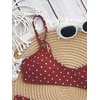 image:imageMakeMeChic Womens Polka Dots Thong Bikini Sets High Cut Micro Sexy Bathing Suit SwimsuitRed