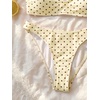 image:imageMakeMeChic Womens Polka Dots Thong Bikini Sets High Cut Micro Sexy Bathing Suit SwimsuitYellow