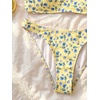 image:imageMakeMeChic Womens Polka Dots Thong Bikini Sets High Cut Micro Sexy Bathing Suit SwimsuitYellow Floral