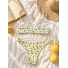 image:imageMakeMeChic Womens Polka Dots Thong Bikini Sets High Cut Micro Sexy Bathing Suit SwimsuitYellow Floral