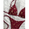 image:imageMakeMeChic Womens Sexy Sequin Bikini Sets String Halter Triangle Swimsuits Two Piece Summer Bathing SuitBurgundy