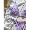 image:imageMakeMeChic Womens Sexy Sequin Bikini Sets String Halter Triangle Swimsuits Two Piece Summer Bathing SuitMauve Purple