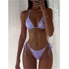 image:imageMakeMeChic Womens Sexy Sequin Bikini Sets String Halter Triangle Swimsuits Two Piece Summer Bathing SuitMauve Purple