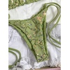 image:imageMakeMeChic Womens Sexy Sequin Bikini Sets String Halter Triangle Swimsuits Two Piece Summer Bathing SuitOlive Green