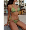 image:imageMakeMeChic Womens Sexy Sequin Bikini Sets String Halter Triangle Swimsuits Two Piece Summer Bathing SuitOlive Green