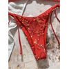 image:imageMakeMeChic Womens Sexy Sequin Bikini Sets String Halter Triangle Swimsuits Two Piece Summer Bathing SuitRed