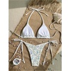 image:imageMakeMeChic Womens Sexy Sequin Bikini Sets String Halter Triangle Swimsuits Two Piece Summer Bathing SuitWhite