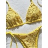 image:imageMakeMeChic Womens Sexy Sequin Bikini Sets String Halter Triangle Swimsuits Two Piece Summer Bathing SuitYellow