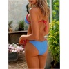 image:imageMakeMeChic Womens Summer Gingham 2 Piece Bikini Set Halter String Triangle Swimsuit Beach Vacation SwimwearBlue and Red