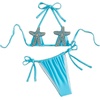 image:imageMakeMeChic Womens Triangle Thong Bikini Sets Sexy Shiny Starfish Halter Bikini Micro Tiny Cute Bathing Suit SwimsuitBlue