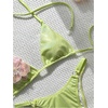 image:imageMakeMeChic Womens Triangle Thong Bikini Sets Sexy Shiny Starfish Halter Bikini Micro Tiny Cute Bathing Suit SwimsuitLime Green