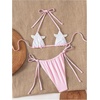 image:imageMakeMeChic Womens Triangle Thong Bikini Sets Sexy Shiny Starfish Halter Bikini Micro Tiny Cute Bathing Suit SwimsuitPink