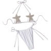 image:imageMakeMeChic Womens Triangle Thong Bikini Sets Sexy Shiny Starfish Halter Bikini Micro Tiny Cute Bathing Suit SwimsuitWhite