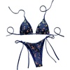 image:imageMakeMeChic Womens Sexy Sequin Bikini Sets String Halter Triangle Swimsuits Two Piece Summer Bathing SuitDark Blue