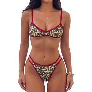 image:imageMakeMeChic Womens Micro Tanning Bikini Sets Cheetah Gingham Sexy Tiny Bathing Suit SwimsuitCheetah Print