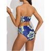 image:imageMakeMeChic Womens Bandeau Bikini Sets High Waisted Cheeky 2 Piece Strapless Bathing SuitBlue