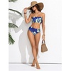 image:imageMakeMeChic Womens Bandeau Bikini Sets High Waisted Cheeky 2 Piece Strapless Bathing SuitBlue
