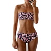 image:imageMakeMeChic Womens Bandeau Bikini Sets High Waisted Cheeky 2 Piece Strapless Bathing SuitDusty Pink