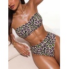 image:imageMakeMeChic Womens Bandeau Bikini Sets High Waisted Cheeky 2 Piece Strapless Bathing SuitMulticolor