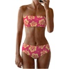 image:imageMakeMeChic Womens Bandeau Bikini Sets High Waisted Cheeky 2 Piece Strapless Bathing SuitHot Pink