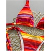 image:imageMakeMeChic Womens Striped Tie Dye Bikini Sets Halter Triangle Tie Side 2 Piece SwimsuitsOrange