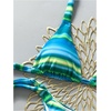 image:imageMakeMeChic Womens Striped Tie Dye Bikini Sets Halter Triangle Tie Side 2 Piece SwimsuitsTeal Blue