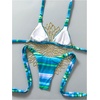 image:imageMakeMeChic Womens Striped Tie Dye Bikini Sets Halter Triangle Tie Side 2 Piece SwimsuitsTeal Blue