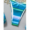image:imageMakeMeChic Womens Striped Tie Dye Bikini Sets Halter Triangle Tie Side 2 Piece SwimsuitsTeal Blue