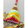 image:imageMakeMeChic Womens Striped Tie Dye Bikini Sets Halter Triangle Tie Side 2 Piece SwimsuitsYellow
