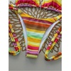 image:imageMakeMeChic Womens Striped Tie Dye Bikini Sets Halter Triangle Tie Side 2 Piece SwimsuitsYellow