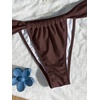 image:imageMakeMeChic Womens Triangle Thong Bikini Sets Halter String High Cut Micro Swimsuit Bathing SuitCoffee Brown