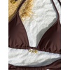image:imageMakeMeChic Womens Triangle Thong Bikini Sets Halter String High Cut Micro Swimsuit Bathing SuitCoffee Brown