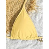 image:imageMakeMeChic Womens Triangle Thong Bikini Sets Halter String High Cut Micro Swimsuit Bathing SuitYellow Solid